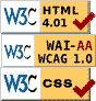 Logotipos de uso de HTML e CSS válidos e cumprimento de accesibilidade nivel AA